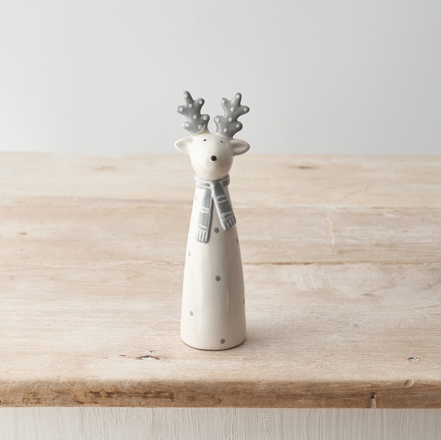 Grey Dotty Reindeer, 15cm