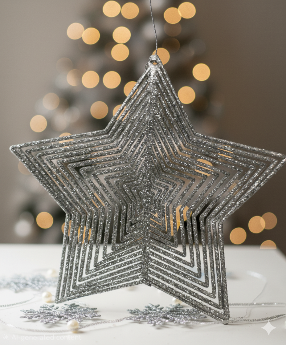 Silver Hanging Spinner Decorations (3-Design Set)