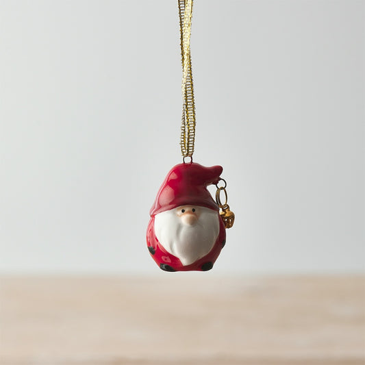 Red Festive Gonk with Bell, 4cm