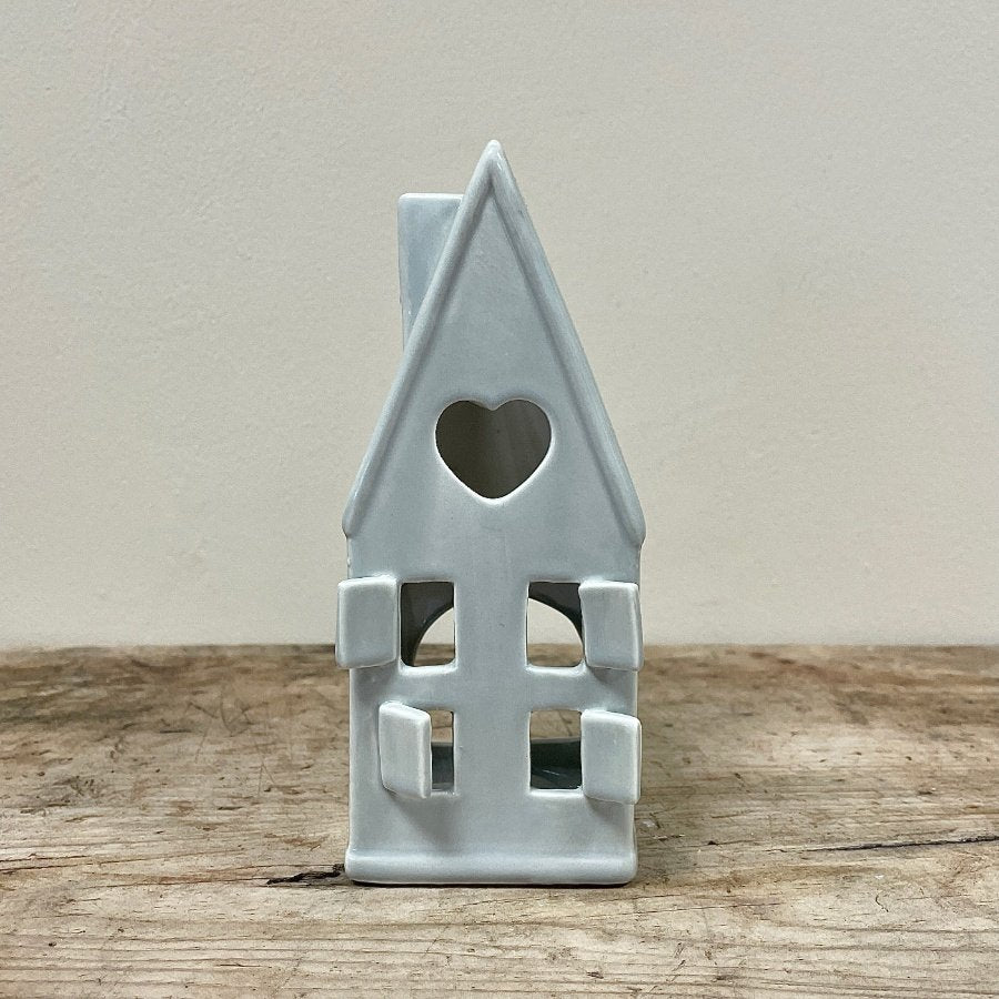 Dainty Grey House Tealight Holder - Party Seasons