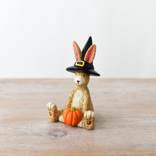 Halloween Sitting Witch Bunny with Pumpkin - Party Seasons
