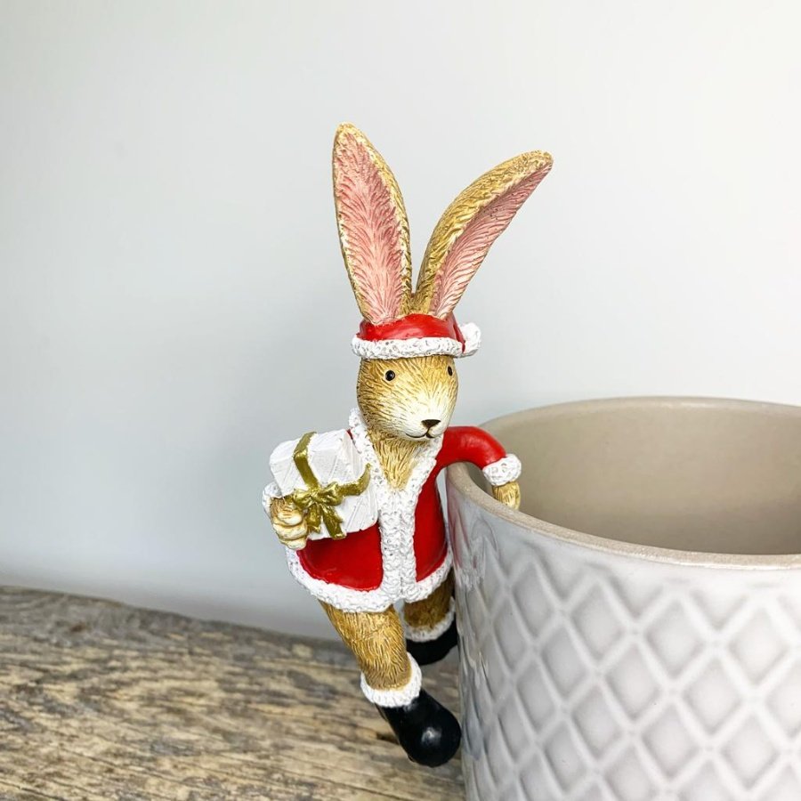 Pot Hanging Santa Bunny - Party Seasons
